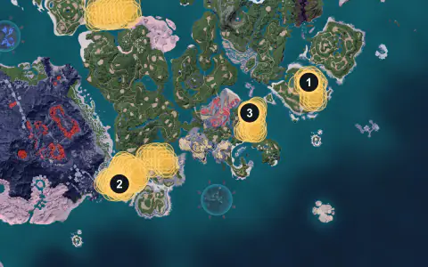 Lifmunk spawn areas on Palpagos, Lv 1-3