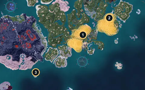 Tombat spawn areas on Palpagos, Lv 12-14