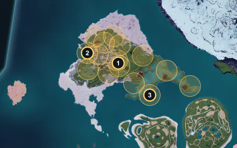 Katress Ignis spawn areas on Palpagos, Lv 40-45