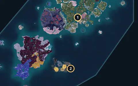 Amione spawn areas on Palpagos, Lv 9-10