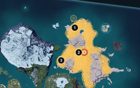 Tetroise spawn areas on Palpagos, Lv 48-52