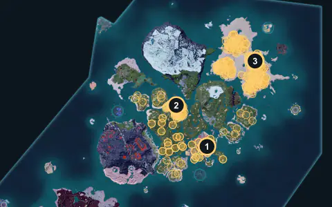 Fuddler spawn areas on Palpagos, Lv 5-10