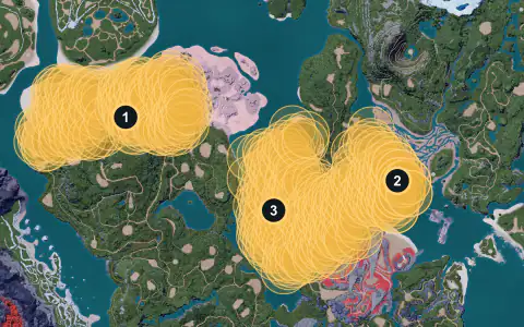 Galeclaw spawn areas on Palpagos, Lv 11-15