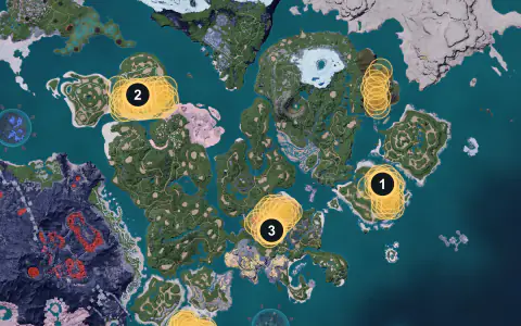 Rooby spawn areas on Palpagos, Lv 4-6