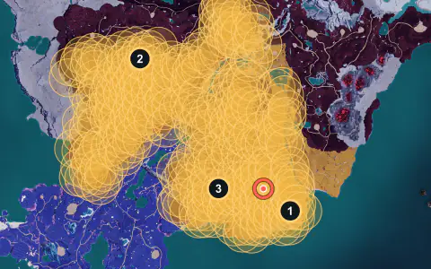 Gildane spawn areas on Palpagos, Lv 53-56