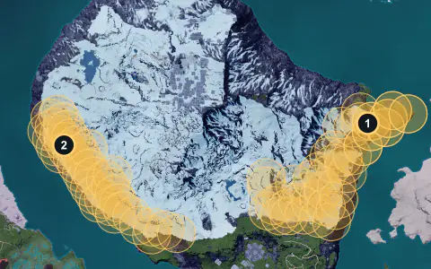 Mammorest Cryst spawn areas on Palpagos, Lv 36-42