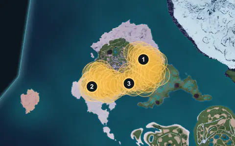 Verdash spawn areas on Palpagos, Lv 52-53