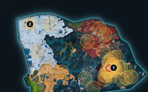 Whalaska Ignis spawn areas on World Tree, Lv 71-73