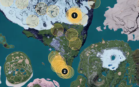 Polapup spawn areas on Palpagos, Lv 33-37