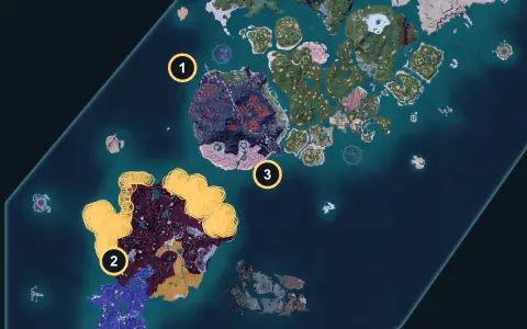 Jellroy spawn areas on Palpagos, Lv 30-40