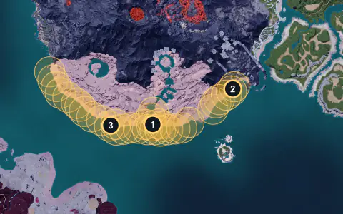 Kelpsea Ignis spawn areas on Palpagos, Lv 20-22