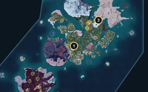 Relaxaurus spawn areas on Palpagos, Lv 30-35
