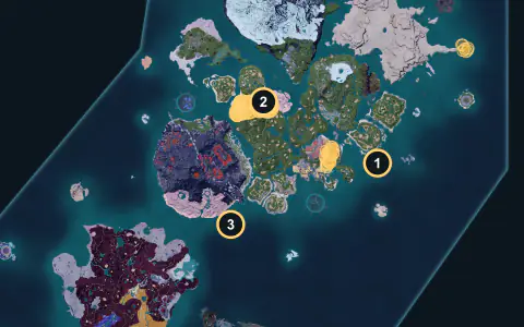 Herbil spawn areas on Palpagos, Lv 1-10