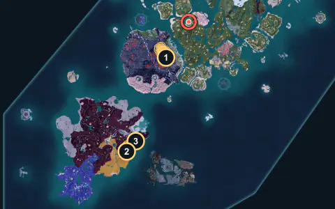 Blazehowl spawn areas on Palpagos, Lv 35-38