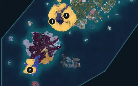 Blazehowl Noct spawn areas on Palpagos, Lv 34-47