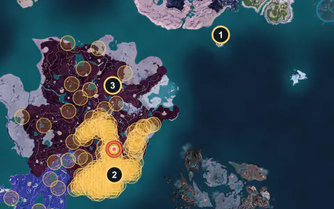 Starryon spawn areas on Palpagos, Lv 42-44