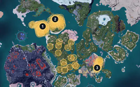 Nox spawn areas on Palpagos, Lv 4-7
