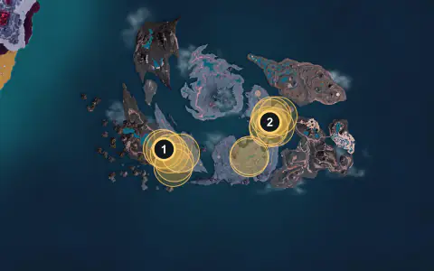 Gloopie Primo spawn areas on Palpagos, Lv 65-66