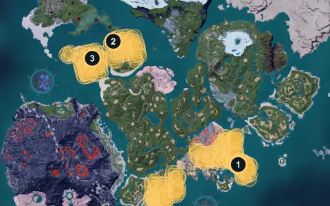 Cattiva spawn areas on Palpagos, Lv 1-3