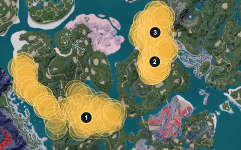 Ribbuny Botan spawn areas on Palpagos, Lv 18-22