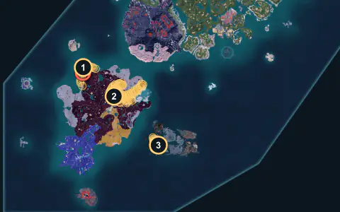 Dazzi Noct spawn areas on Palpagos, Lv 50-54