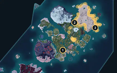 Surfent spawn areas on Palpagos, Lv 12-16