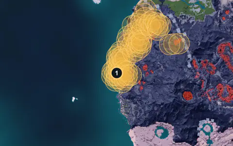Gobfin Ignis spawn areas on Palpagos, Lv 34-38
