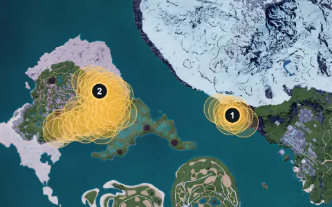 Quivern Botan spawn areas on Palpagos, Lv 45-48