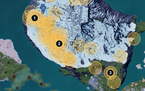 Sibelyx spawn areas on Palpagos, Lv 36-39