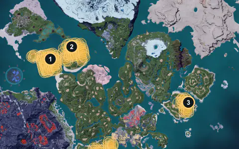 Cremis spawn areas on Palpagos, Lv 1-3