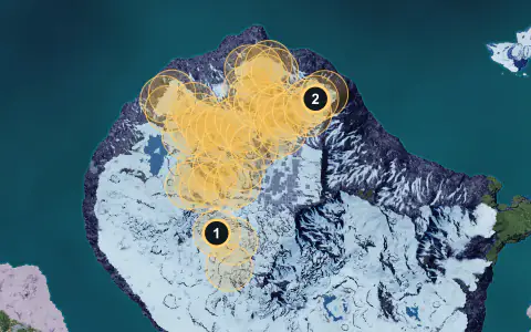 Wumpo spawn areas on Palpagos, Lv 45-48