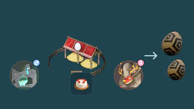 Breeding Farm with a Cake and two eggs