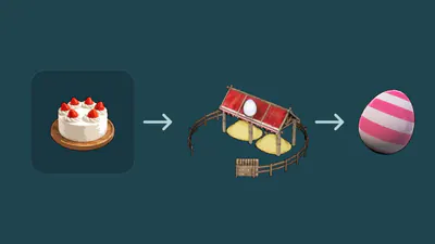A Cake in the Breeding Farm makes an egg